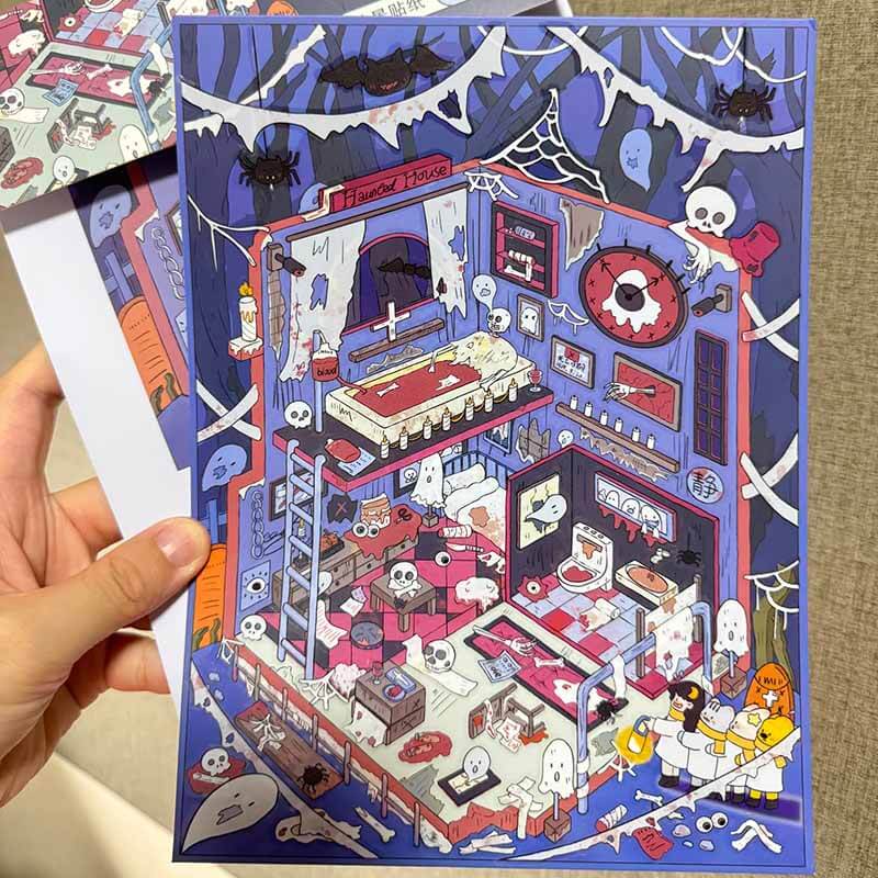 Carnival Dreams 3D Scene Stickers 4 Cute Miniature Scenes (M&L)