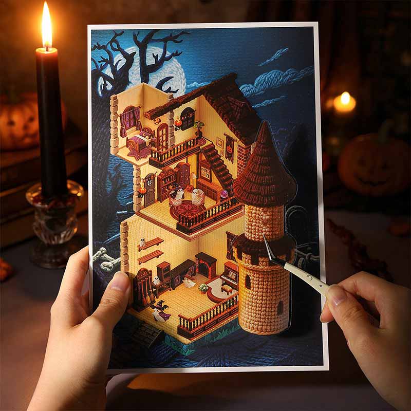 Carnival Night DIY 3D Scene Stickers With Guide Lines(L)