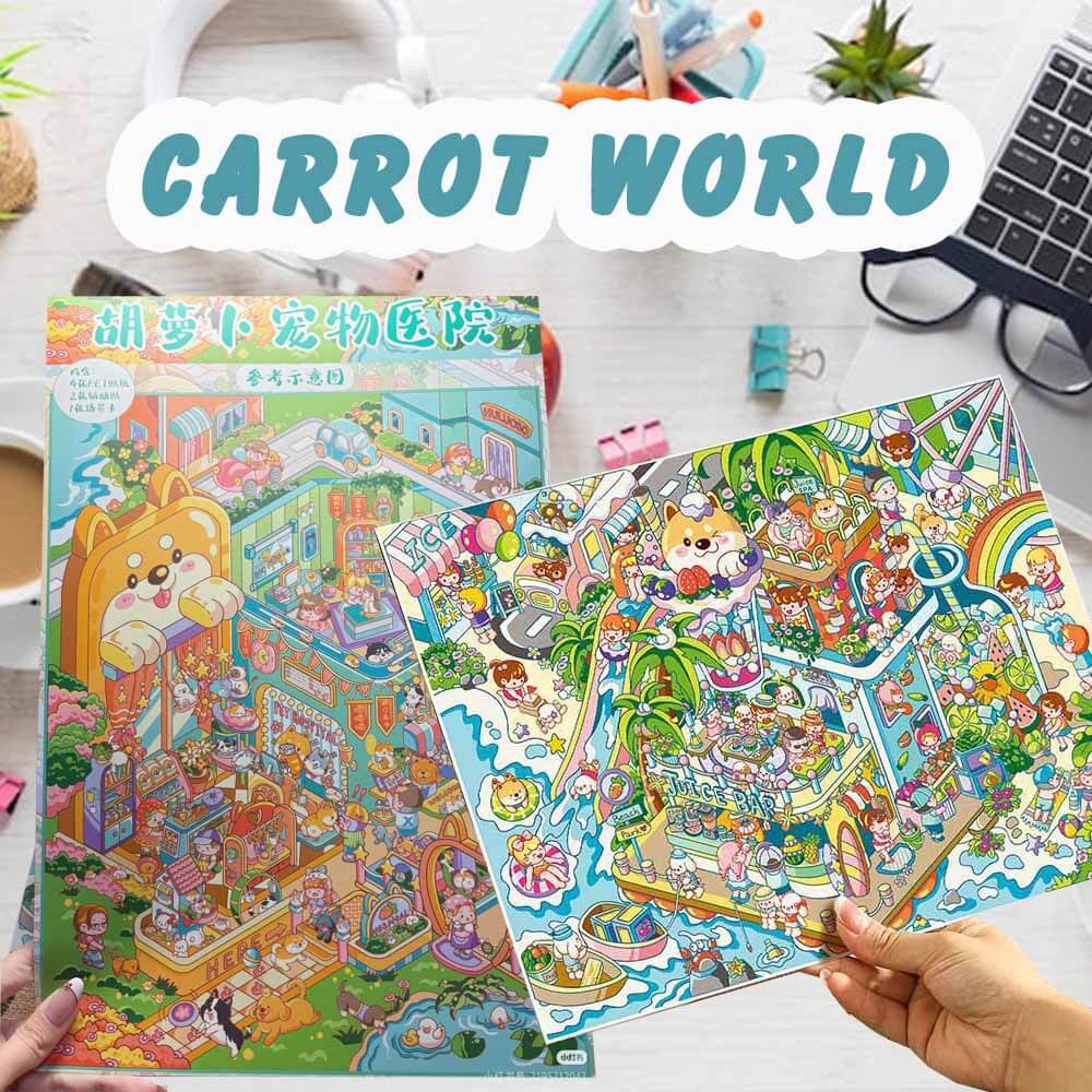 Carrot World DIY 3D Scene Stickers 2 Cute Miniature Scenes(xL)