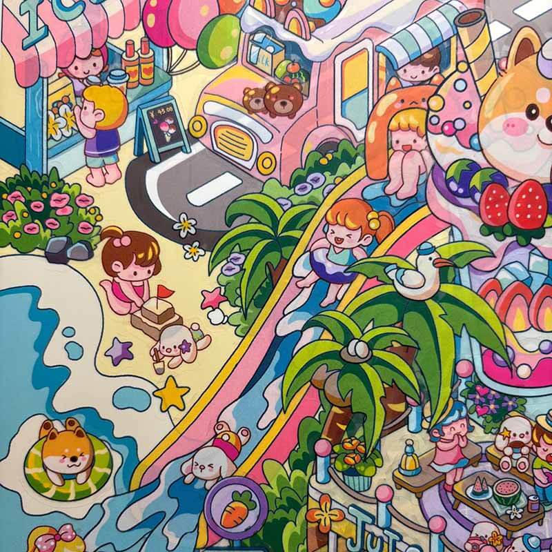 Carrot World DIY 3D Scene Stickers 2 Cute Miniature Scenes(xL)