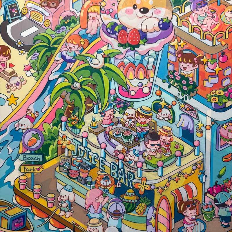 Carrot World DIY 3D Scene Stickers 2 Cute Miniature Scenes(xL)