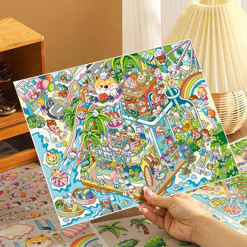 Carrot World DIY 3D Scene Stickers 2 Cute Miniature Scenes(xL)