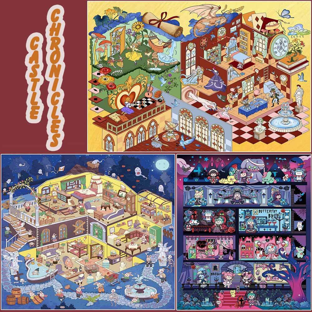 Castle Chronicles DIY 3D Scene Stickers 3 Cute Miniature Scenes(L)