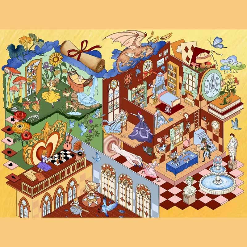 Castle Chronicles DIY 3D Scene Stickers 3 Cute Miniature Scenes(L)