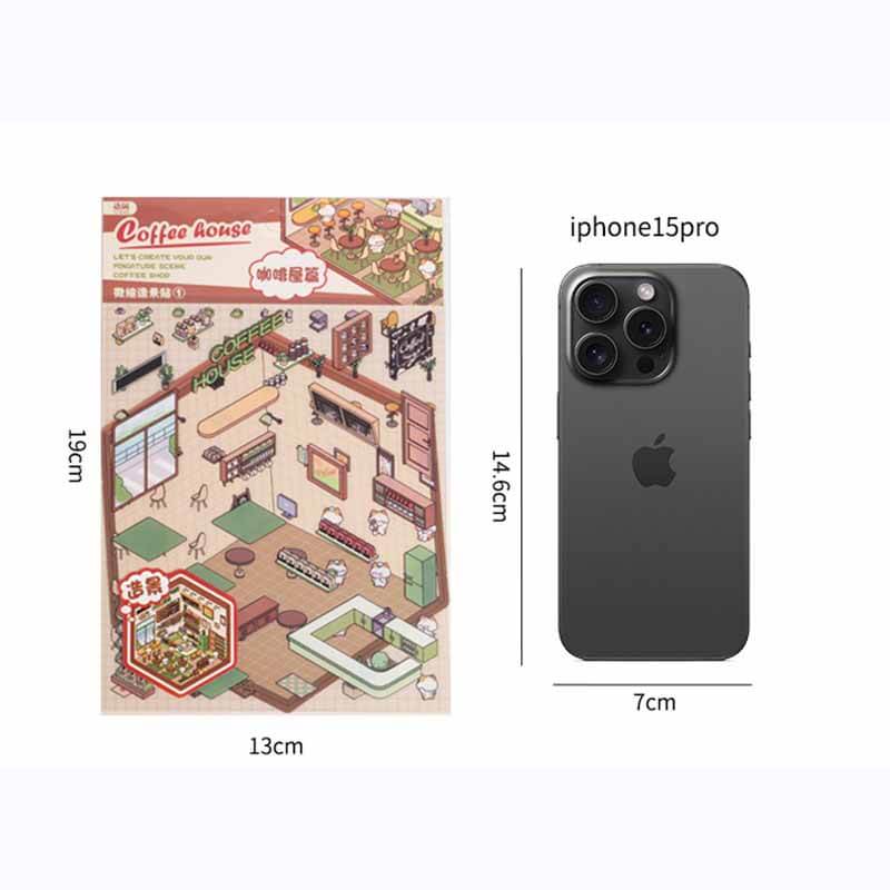 Casual Business DIY 3D Scene Stickers 4 Cute Miniature Scenes(S)