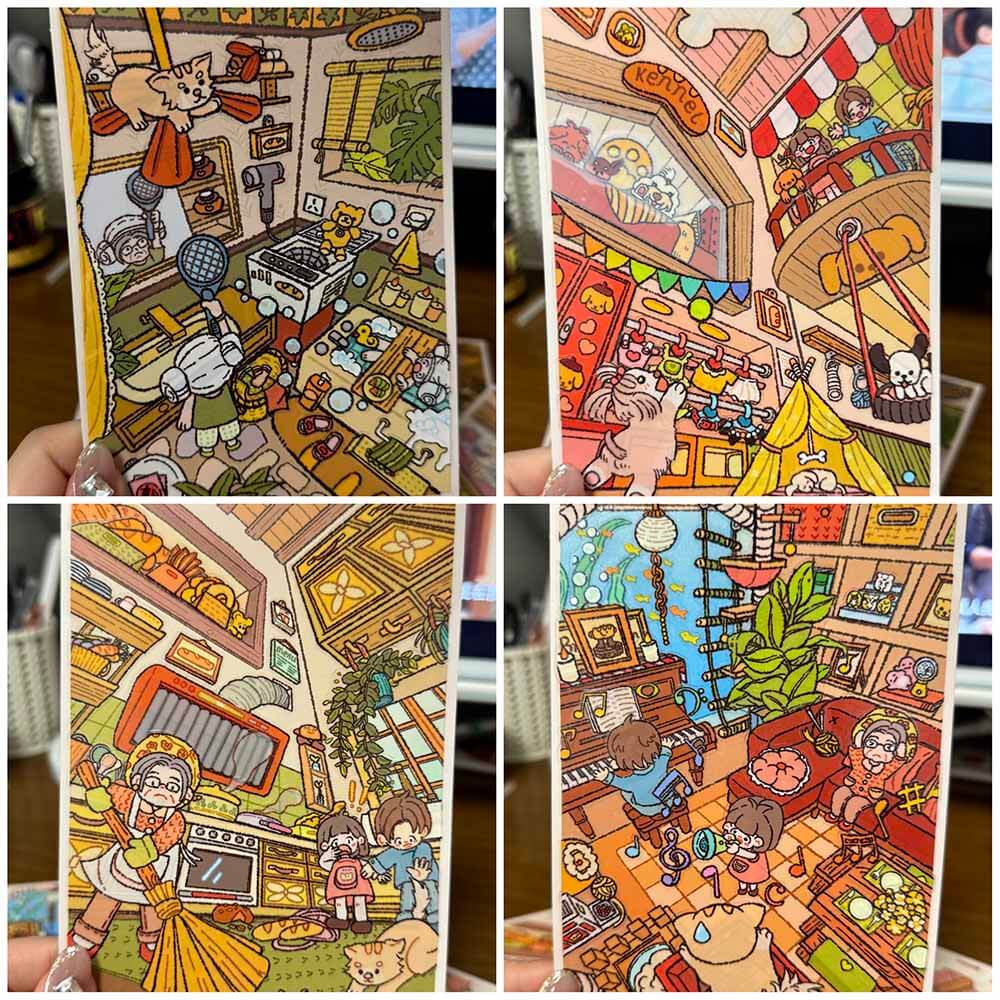 Cat's Eye View DIY 3D Scenes Sticker Cute Miniature Scenes(S)