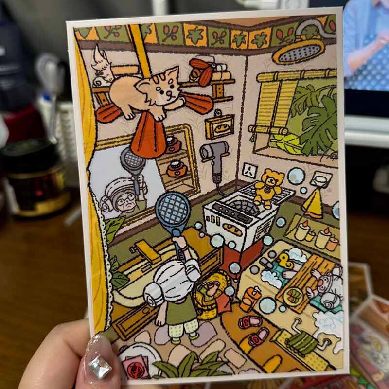 Cat's Eye View DIY 3D Scenes Sticker Cute Miniature Scenes(S)