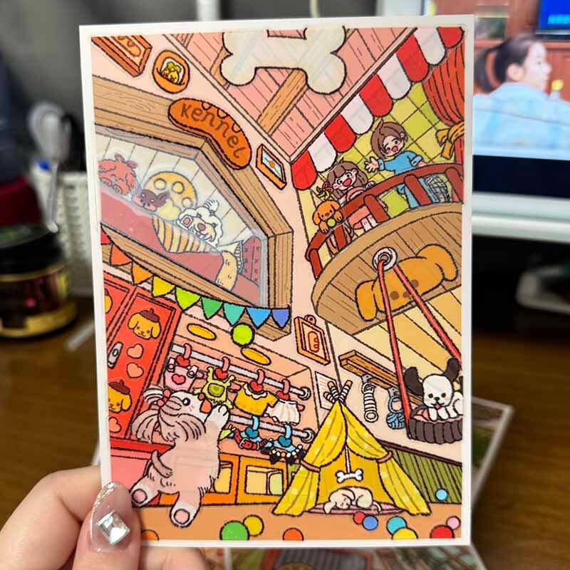 Cat's Eye View DIY 3D Scenes Sticker Cute Miniature Scenes(S)