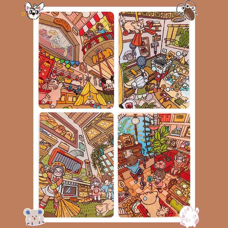 Cat's Eye View DIY 3D Scenes Sticker Cute Miniature Scenes(S)