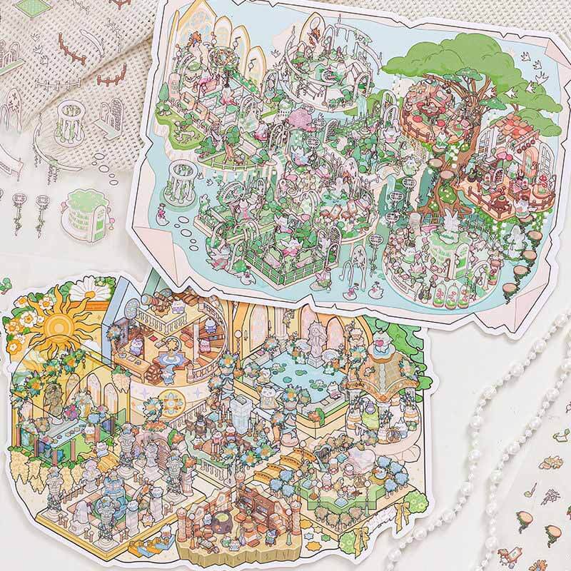 Celestial Adventure DIY 3D Scene Stickers 4 Cute Miniature Scenes(L)