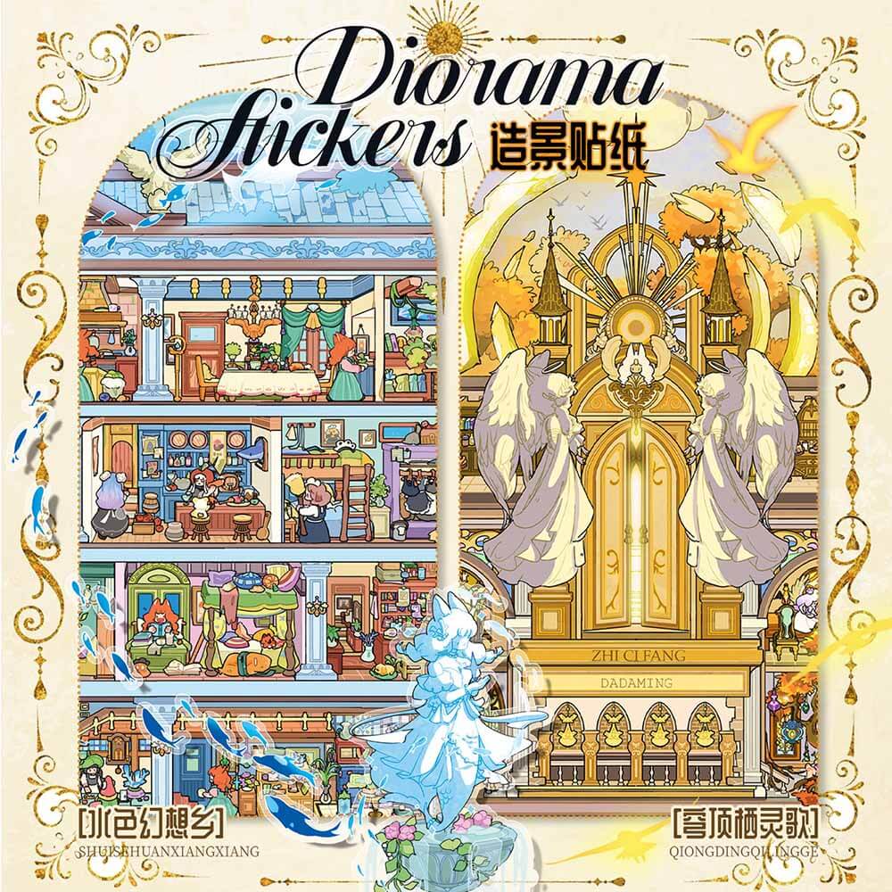 Celestial Realm DIY 3D Scene Stickers 2 Cute Miniature Scenes(XL)