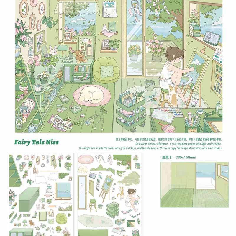 Celestial Whispers DIY 3D Scene Stickers 4 Cute Miniature Scenes(L)