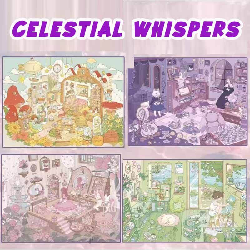 Celestial Whispers DIY 3D Scene Stickers 4 Cute Miniature Scenes(L)