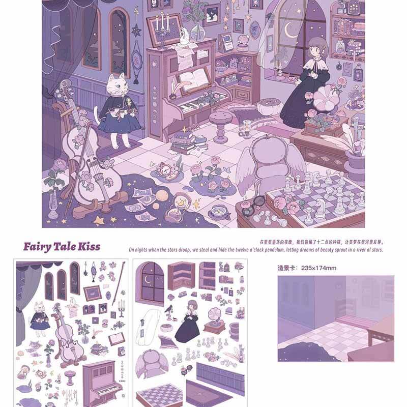 Celestial Whispers DIY 3D Scene Stickers 4 Cute Miniature Scenes(L)