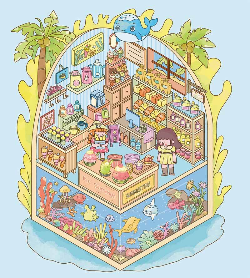 Changing Seasons DIY 3D Scene Stickers Cute Miniature Scenes(S)