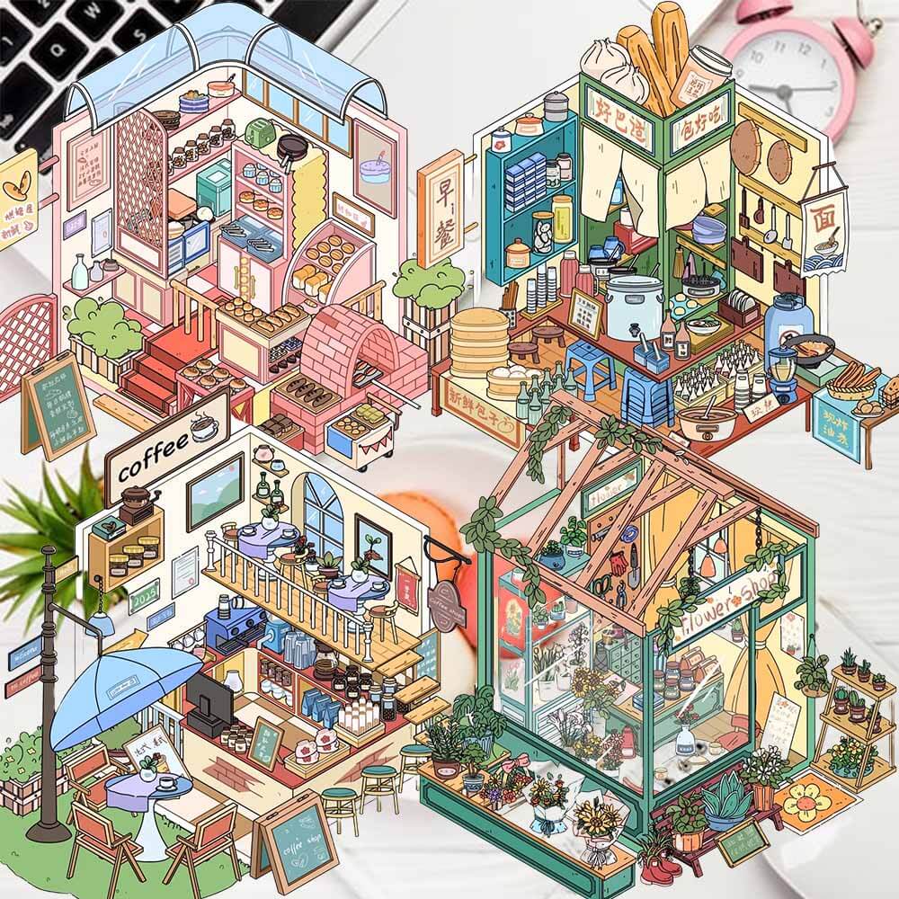 Charming Corners DIY 3D Scene Stickers 4 Cute Miniature Scenes(S)