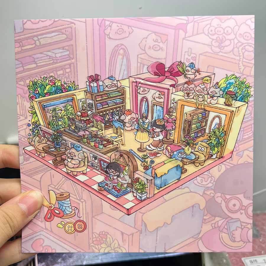 Charming Hideouts DIY 3D Scene Stickers 4 Cute Miniature Scenes(M&L)