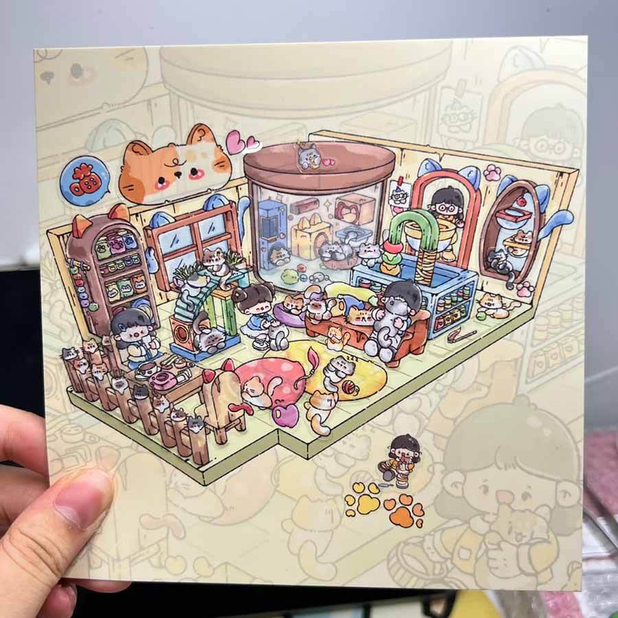 Charming Hideouts DIY 3D Scene Stickers 4 Cute Miniature Scenes(M&L)