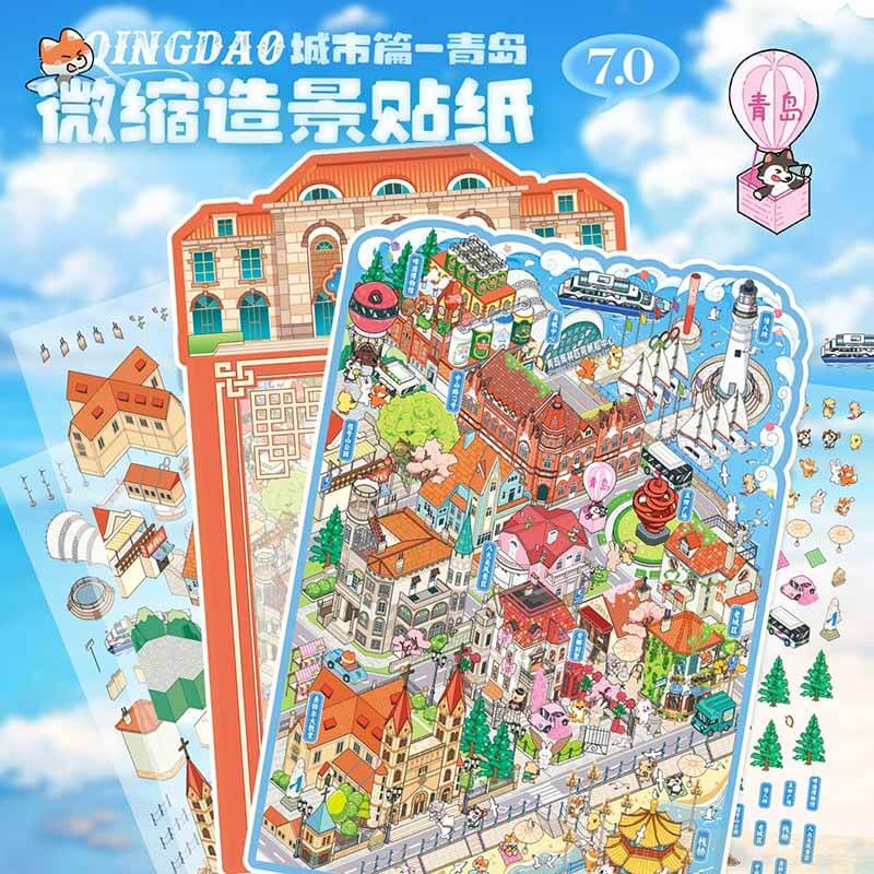 Chasing the Coastline DIY 3D Scene Stickers 2 Cute Miniature Scenes