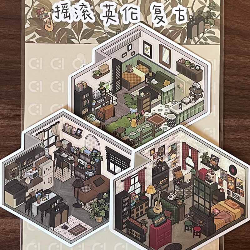 Chic Stories DIY 3D Scene Stickers 3 Cute Miniature Scenes(M)