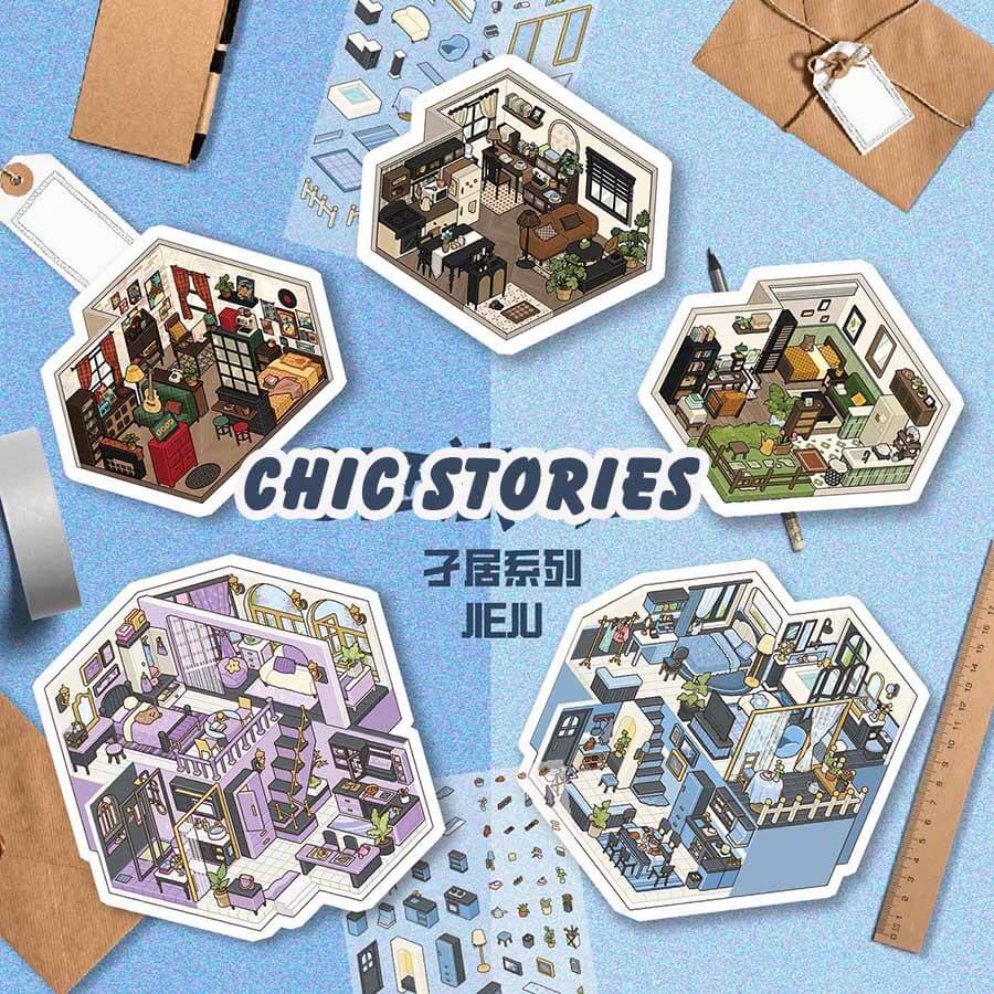 Chic Stories DIY 3D Scene Stickers 3 Cute Miniature Scenes(M)