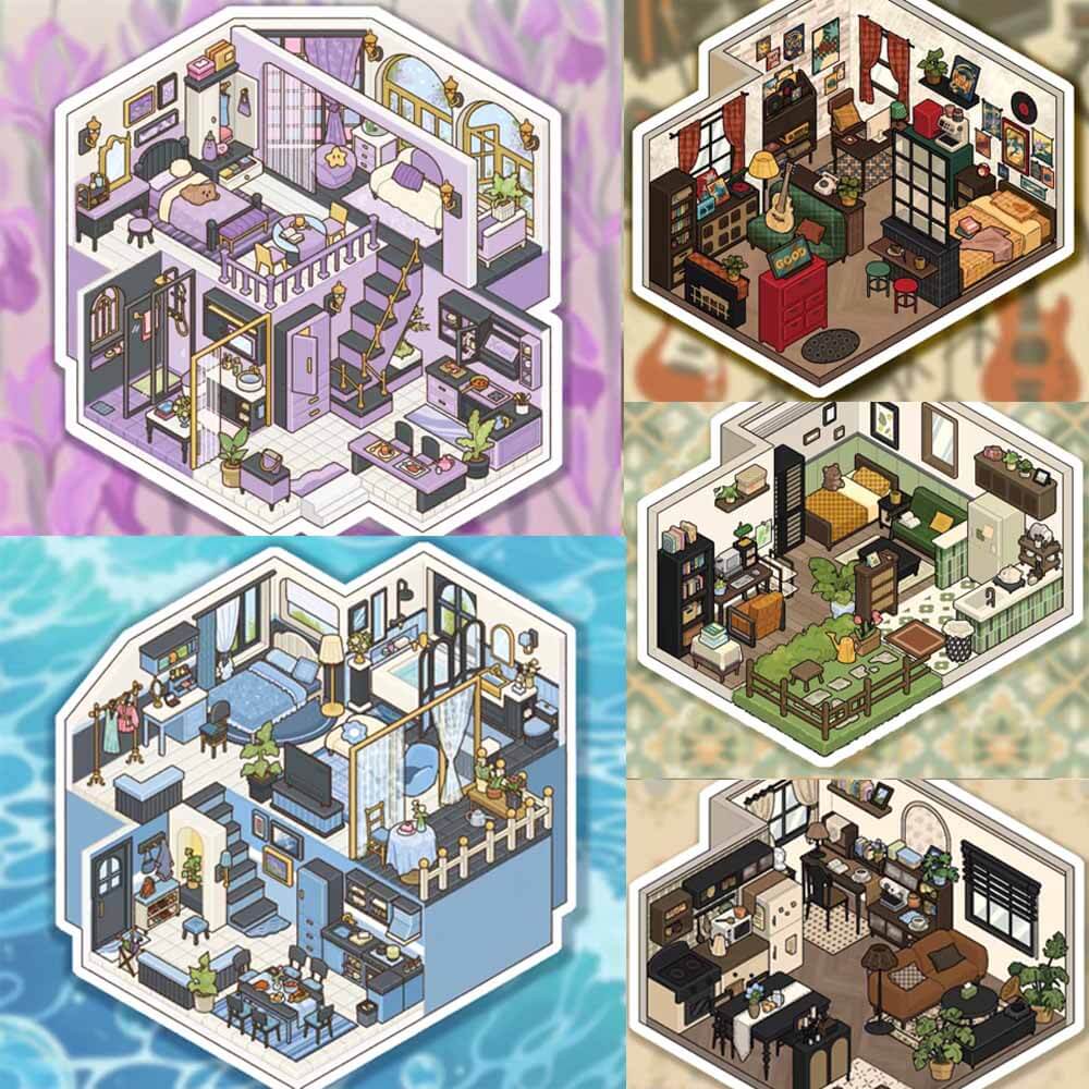 Chic Stories DIY 3D Scene Stickers 3 Cute Miniature Scenes(M)