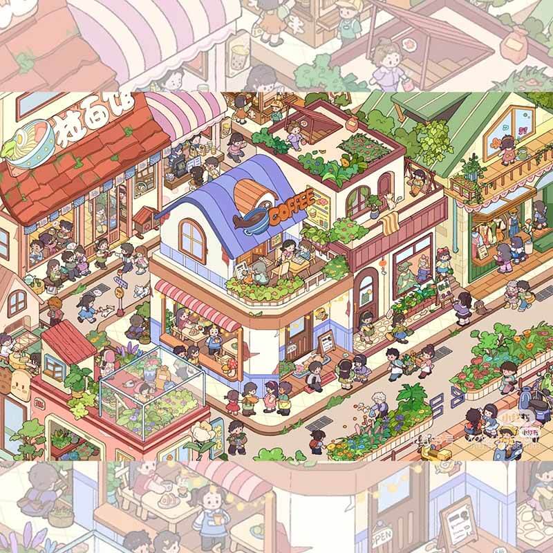 Childhood Dream DIY 3D Scene Stickers 4 Cute Miniature Scenes(L)