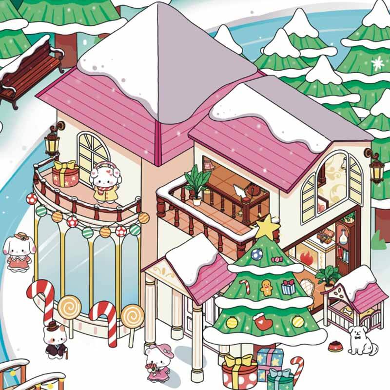 Christmas Celebration DIY 3D Scene Stickers 4 Cute Scenes(M)