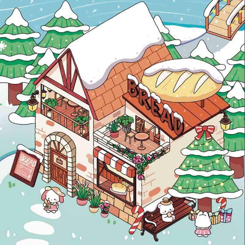 Christmas Celebration DIY 3D Scene Stickers 4 Cute Scenes(M)