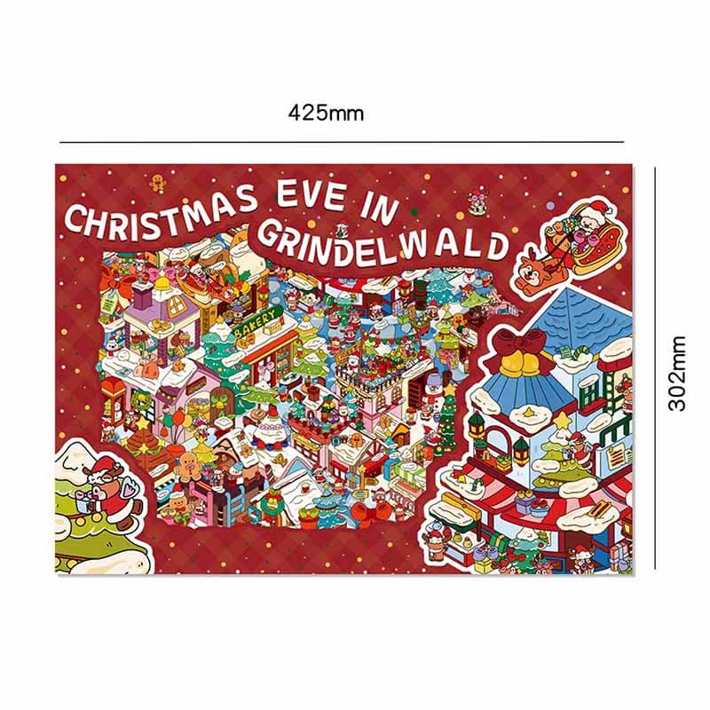 Christmas Eve DIY 3D Scene Stickers Cute Miniature Scenes(XXL)