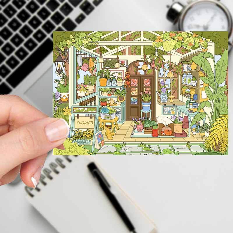Christmas Garden House DIY 3D Scenes Sticker 4 Cute Scenes(S&L)
