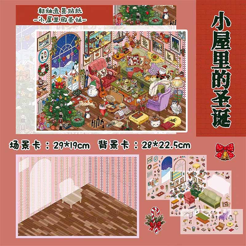 Christmas Tales DIY 3D Scene Stickers 2 Cute Scenes(L&XL)