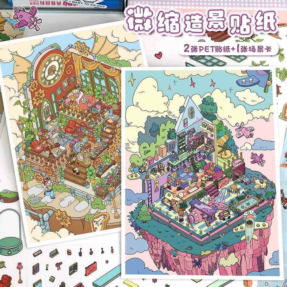 Chrono Dreams DIY 3D Scene Stickers 2 Cute Miniature Scenes(L)