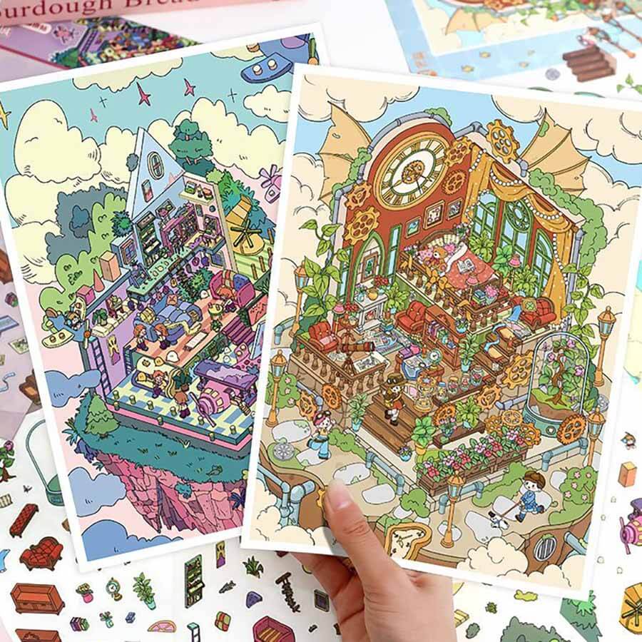 Chrono Dreams DIY 3D Scene Stickers 2 Cute Miniature Scenes(L)