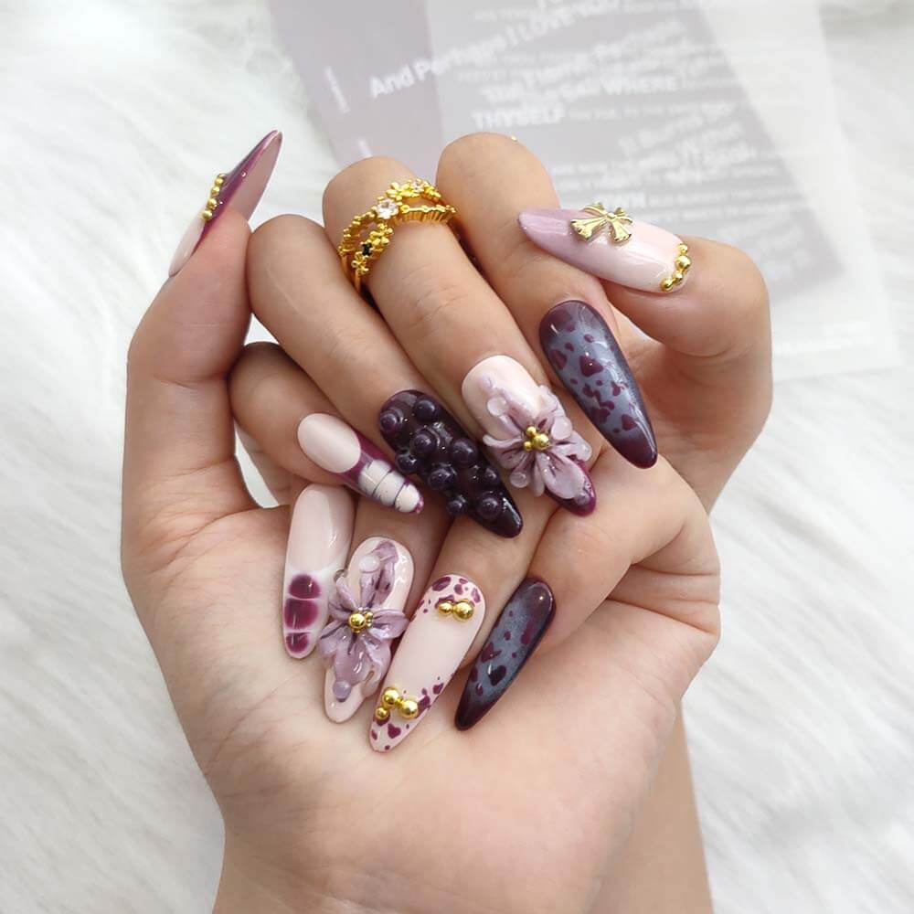 Art Garden Press On Nails Purple Haze of Autumn 24