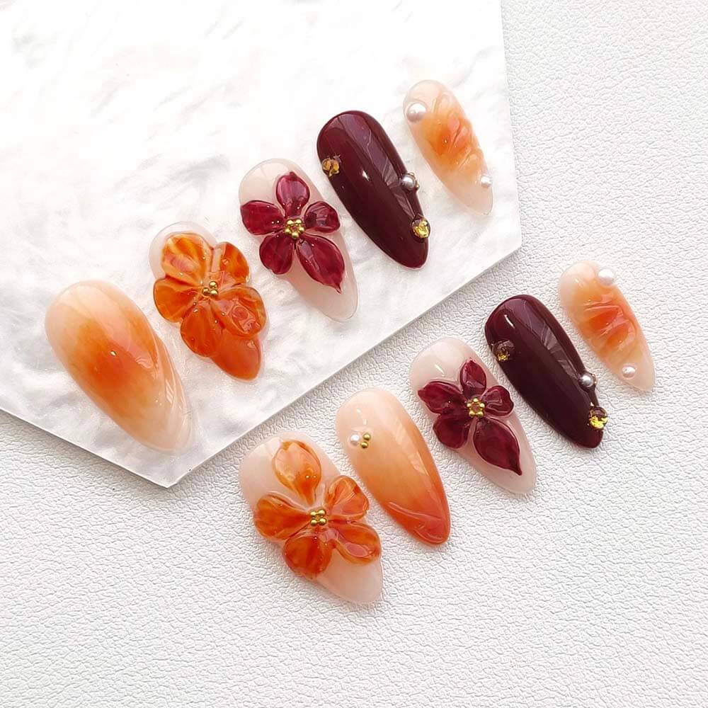 Art Garden Press On Nails Citrus Sunset 23