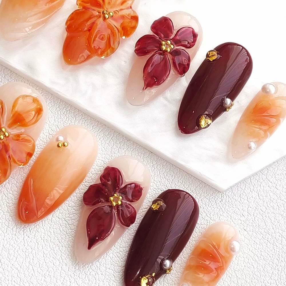 Art Garden Press On Nails Citrus Sunset 23