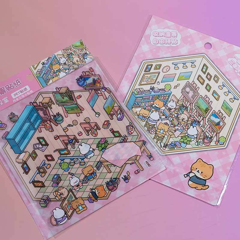 City Bloom DIY 3D Scene Stickers 4 Cute Miniature Scenes(S)