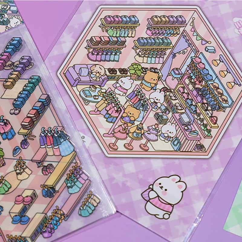 City Bloom DIY 3D Scene Stickers 4 Cute Miniature Scenes(S)