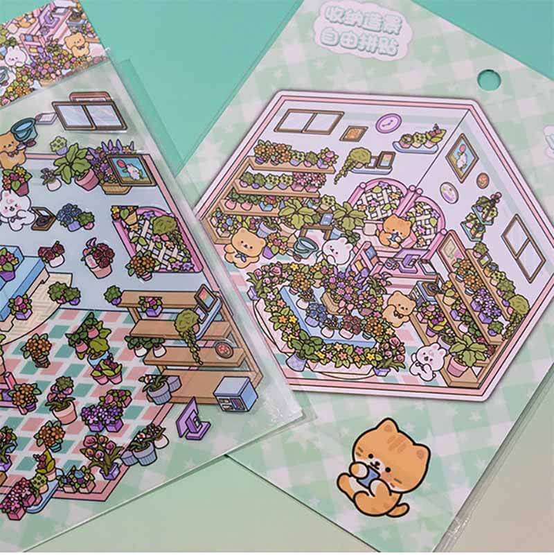 City Bloom DIY 3D Scene Stickers 4 Cute Miniature Scenes(S)