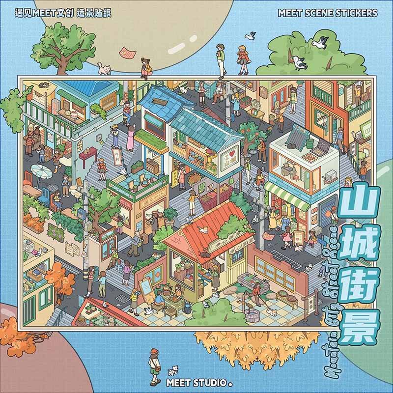 City Buzz DIY 3D Scene Stickers With Guide Lines(L)