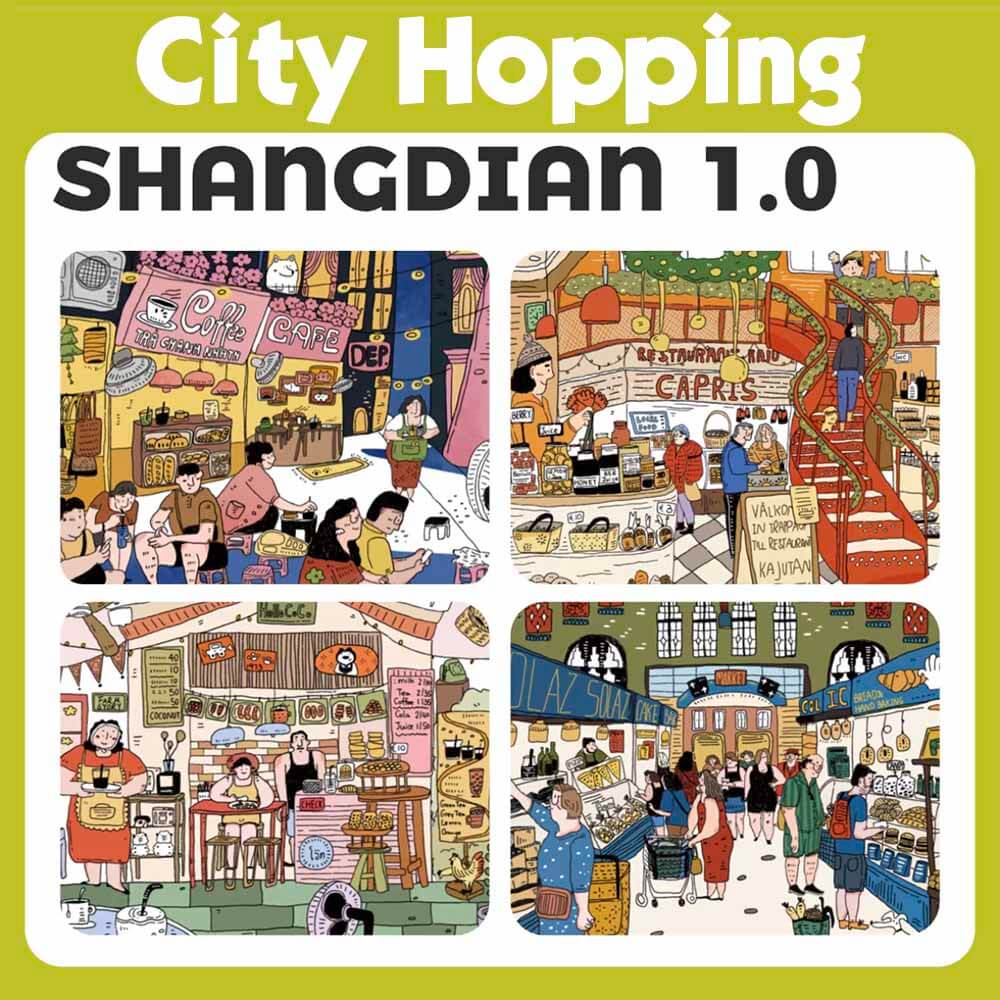 City Hopping DIY 3D Scene Stickers 4 Cute Scenes(M)