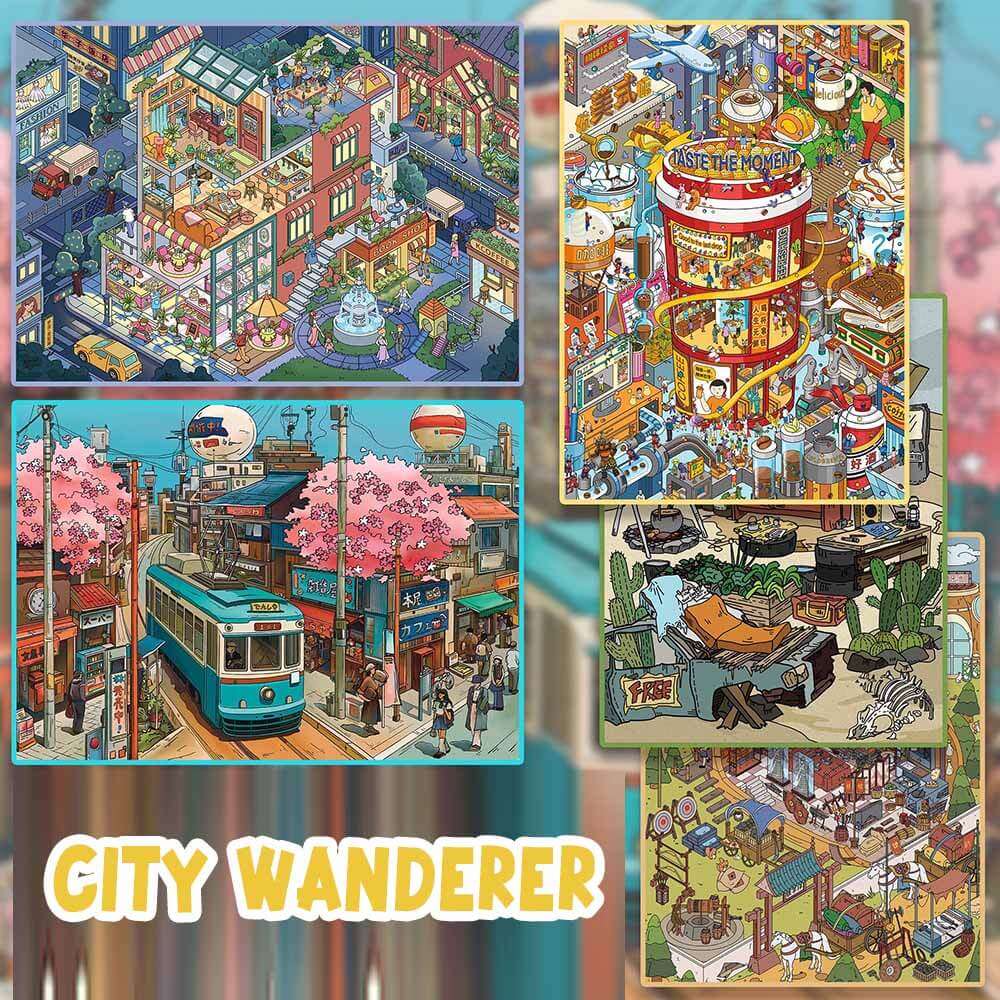 City Wanderer DIY 3D Scene Stickers 5 Cute Miniature Scenes(L)