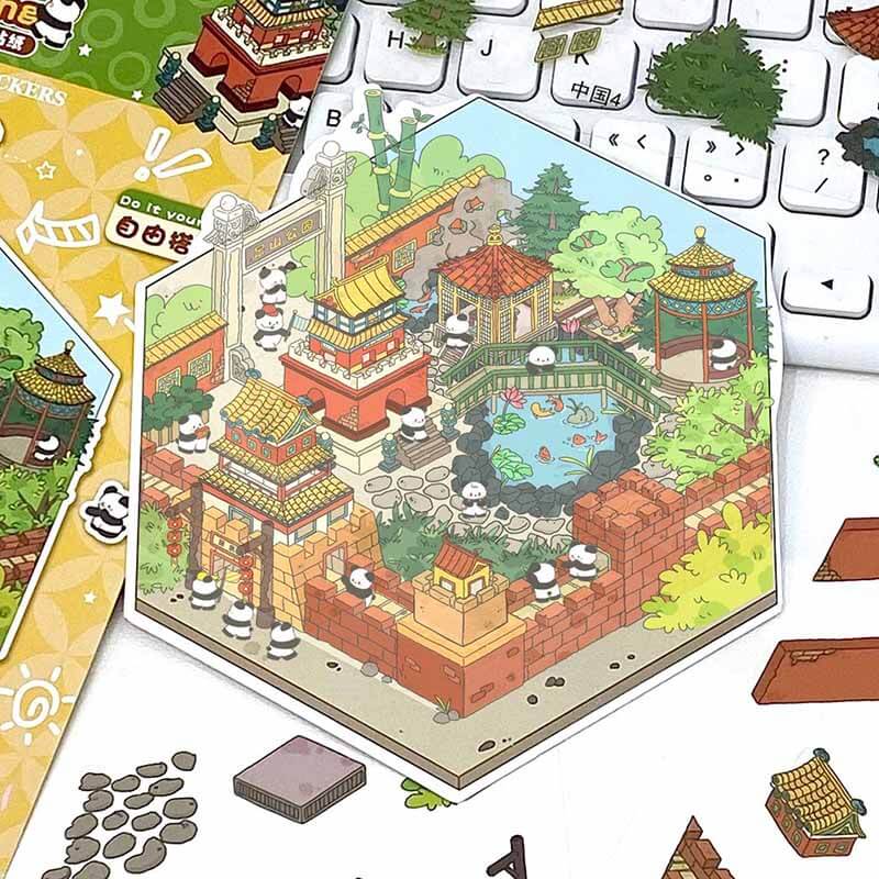 Cityscape by Country DIY 3D Scene Stickers 4 Cute Miniature Scenes(S)
