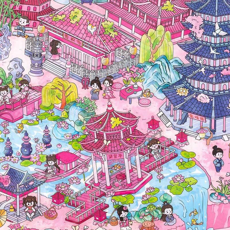 Cityscape of China DIY 3D Scene Stickers 4 Cute Miniature Scenes