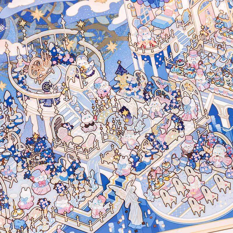 Cloud & Frost Court DIY 3D Scene Stickers 2 Cute Scenes(L)