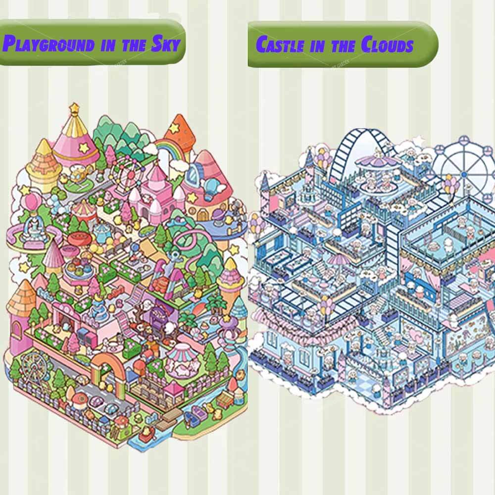 Cloudie Carnival DIY 3D Scene Stickers 3 Cute Miniature Scenes