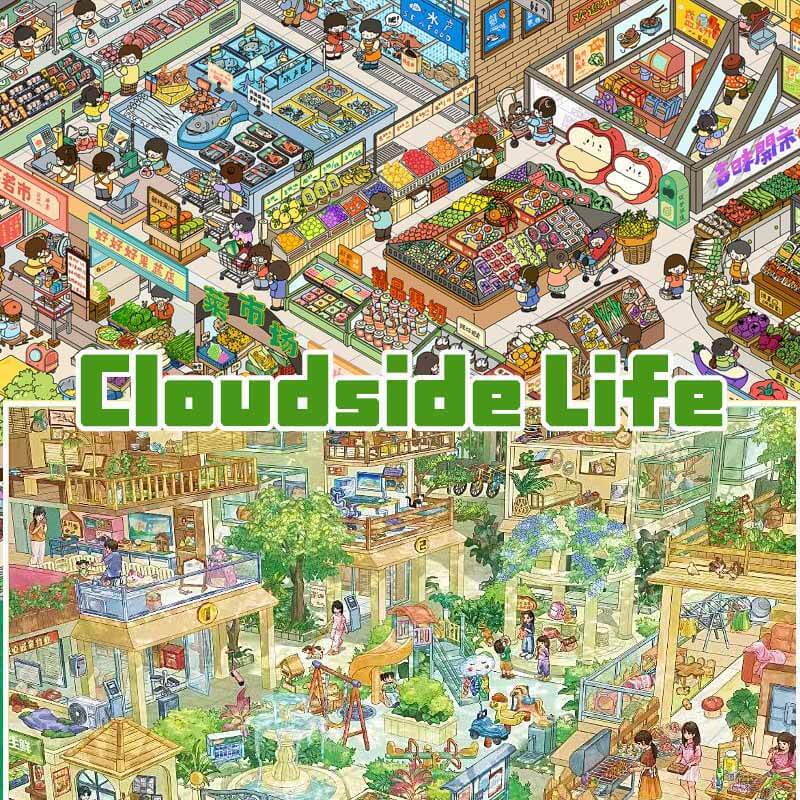 Cloudside Life DIY 3D Scene Stickers With Guide Lines(L)