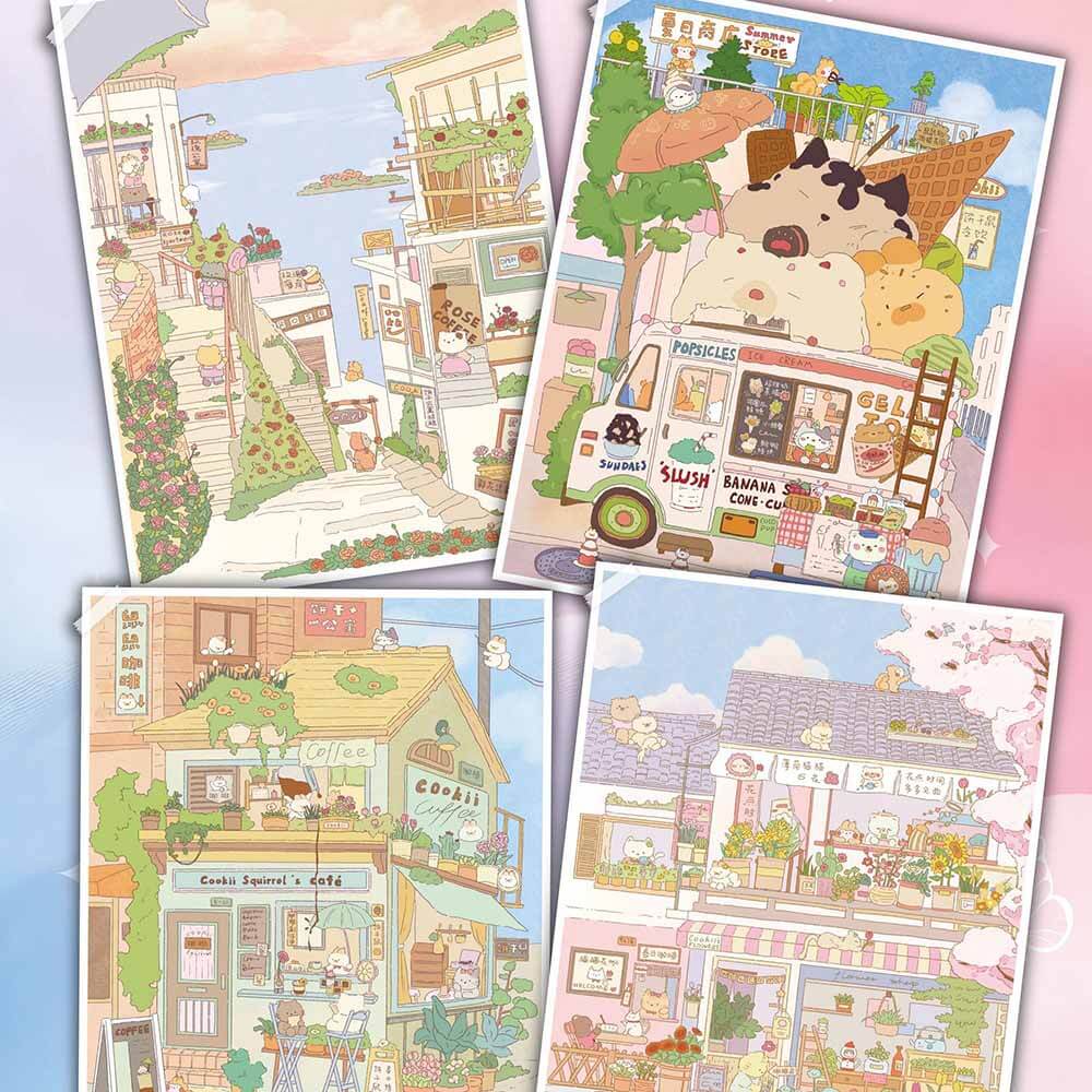 Coastal Daydream DIY 3D Scene Stickers 4 Cute Miniature Scenes(L)