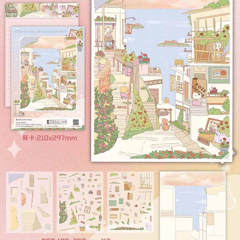 Coastal Daydream DIY 3D Scene Stickers 4 Cute Miniature Scenes(L)